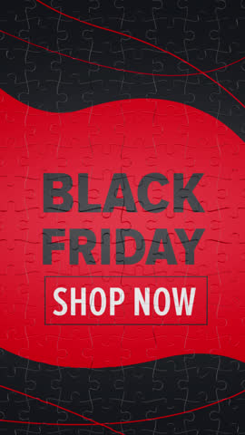 Black Friday transition with puzzles on a transparent alpha channel background