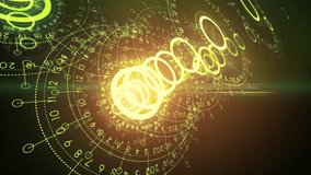 Abstract digital representation of a celestial clock or cosmic wheel with glowing numbers and circular patterns - Powered by Shutterstock - Get 15% off with code: PIKWIZARD15