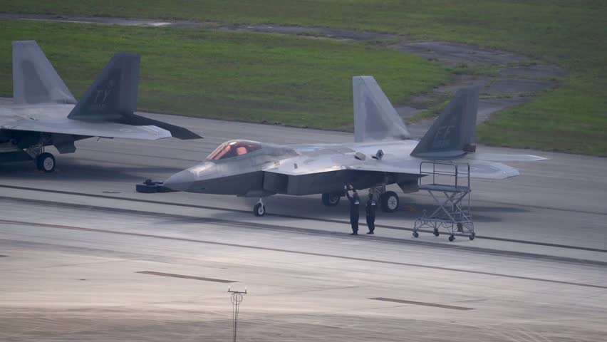F-22 Raptor Aerial Demonstration Team performs during the Homestead ARB Air Show.HOMESTEAD ARB, FLORIDA, 04.02.2023