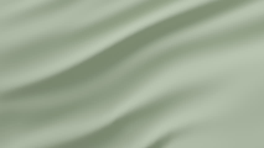 Soft sage green fabric waving gently in smooth motion creating calm elegant minimal background texture with natural folds, stylish pastel tone relaxing aesthetic ideal for design. 3D Illustration