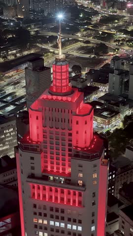 Sao Paulo, Brazil - 9.23.2025 - Amazing Sao Paulo Skyline In Downtown Sao Paulo Brazil. Night Stunning Landscape. Highrise Buildings Landscape. Downtown Cityscape. Night City.