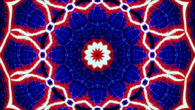 Glowing Red White Blue Neon Fractal Mandala Abstract Kaleidoscope Seamless Energy Loop - Powered by Shutterstock - Get 15% off with code: PIKWIZARD15