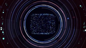 Spinning Numeric Cube HUD Animation in Futuristic Digital Interface. A futuristic HUD animation featuring a spinning numeric cube surrounded by digital interface elements and glowing circular graphics - Powered by Shutterstock - Get 15% off with code: PIKWIZARD15