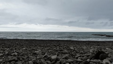 Pebbles on the Black Sea Coast in Sochi