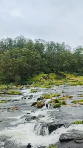 Mini water fall in flat river