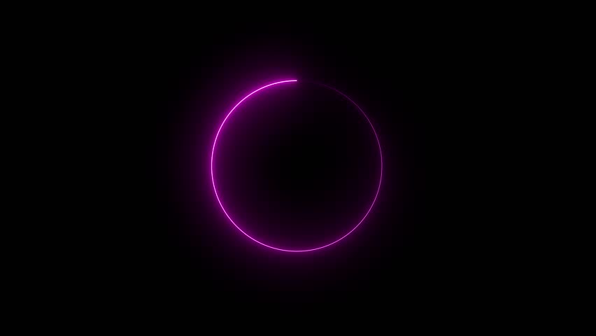 Abstract Rotating Neon Pink Circle Frame Loading Icon Animation 4K