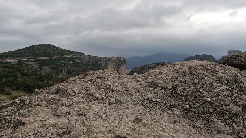 Meteora Rock Park, Thessaly Mountains in northern Greece.