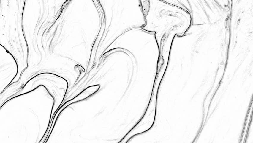 This stock video features an abstract liquid black and white painting in motion. Use this  motion background for ads, presentations, slideshows, text background for TV and the movies, and more.