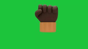 Animated3D hand with tan cuff on green screen. The fist opens and closes, a powerful gesture of strength, unity, or protest - Powered by Shutterstock - Get 15% off with code: PIKWIZARD15