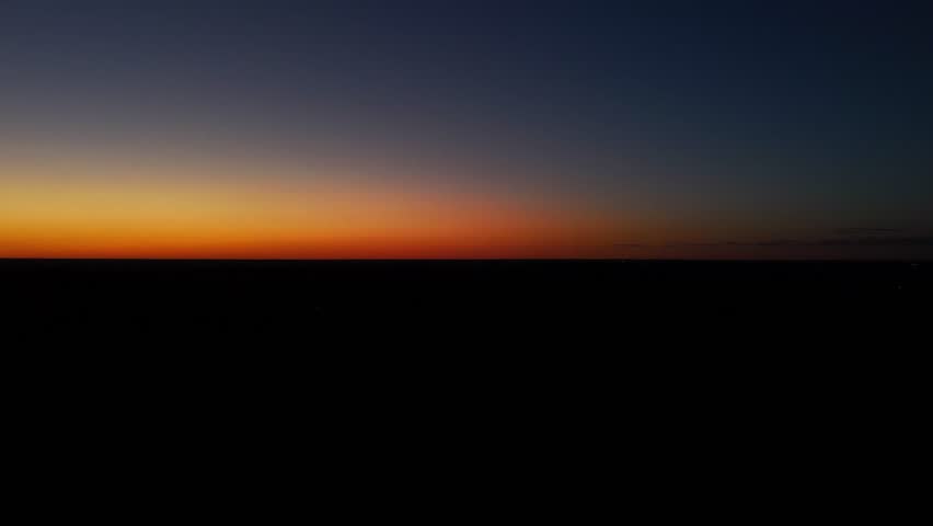Aerial landscape of desert sunset land in rural historic US route 66 Hext Texas Menard County TX USA