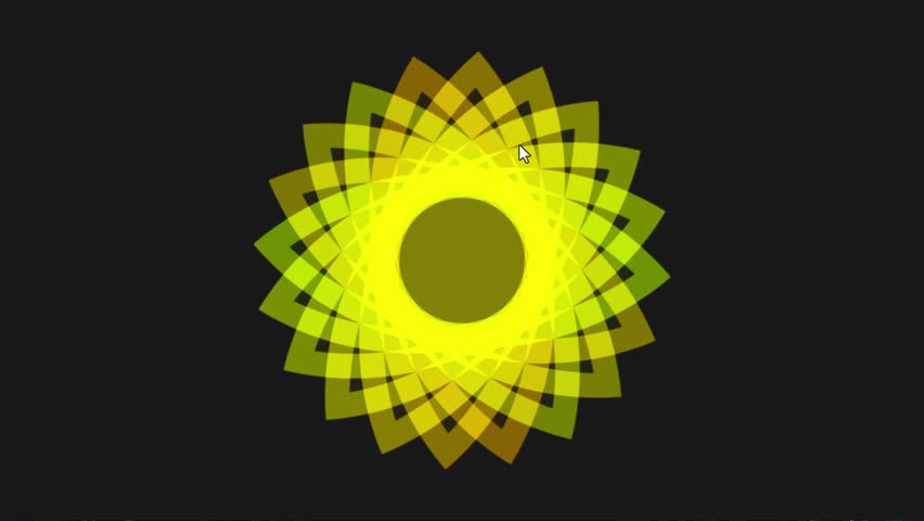 Hypnotic Neon Green Spiky Petals: Seamless Loop of Rotating Sharp Geometric Shapes.