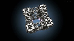 Seamless loop animation of a rotating complex 3D fractal structure with a glowing core. - Powered by Shutterstock - Get 15% off with code: PIKWIZARD15