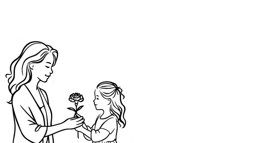 A schoolgirl gives flowers to her teacher.