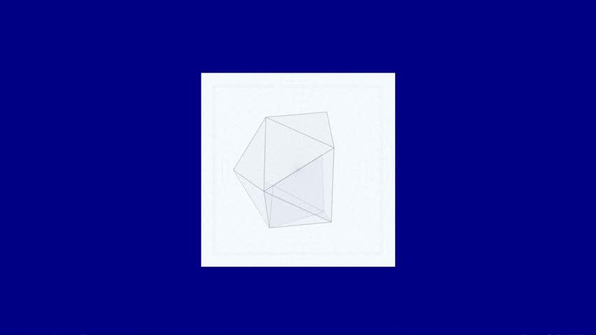 Abstract Geometric Morph Loop: White Wireframe Prism Transforming on Dark Blue Grid Background. - Powered by Shutterstock - Get 15% off with code: PIKWIZARD15