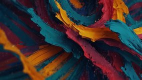 A dynamic, abstract composition rich in texture, resembling thick oil paint strokes or highly detailed impasto textures. The dominant colors are deep teal or turquoise, bright yellow or gold and rich - Powered by Shutterstock - Get 15% off with code: PIKWIZARD15