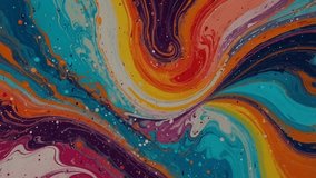 A highly dynamic and abstract liquid marble texture, adorned with swirls of bright, contrasting colors. The composition is dominated by a mix of primary and secondary colors, including bright teal. - Powered by Shutterstock - Get 15% off with code: PIKWIZARD15