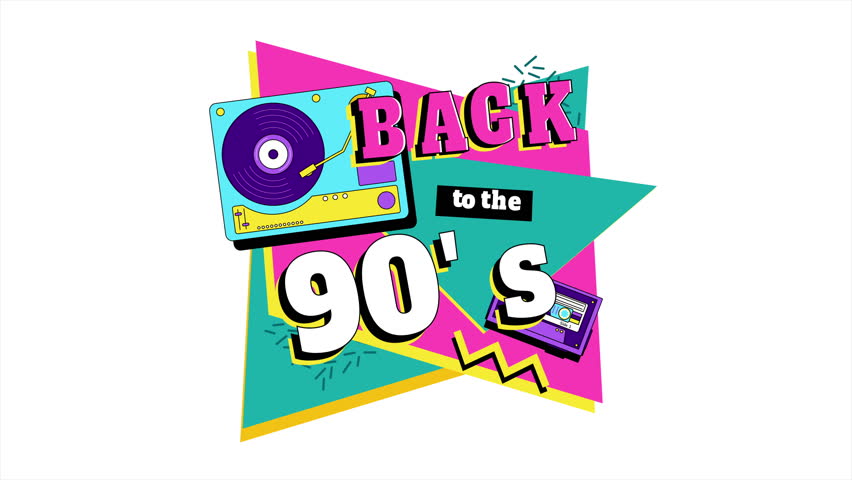 Back in to 90's loop animation. Forever young. The 90's style label. Let's go retro party 90's
