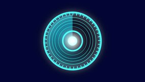 Neon cyan blue circular scanner futuristic hud interface animation digital radar screen sci fi background. Futuristic hud interface rotating circular scanner glowing neon cyan blue technology. - Powered by Shutterstock - Get 15% off with code: PIKWIZARD15