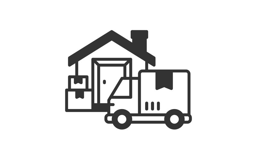 Animated home delivery icon for logistic