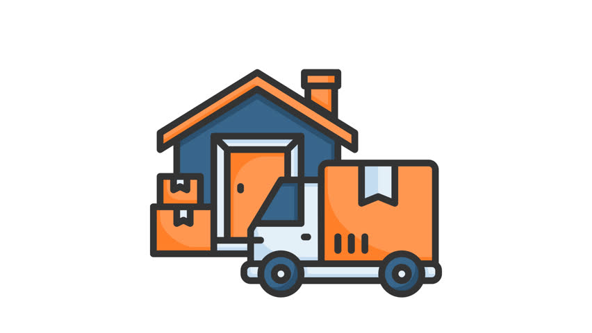 Animated home delivery icon for logistic