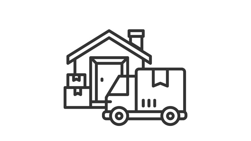 Animated home delivery icon for logistic