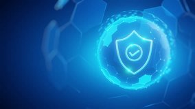 Glowing blue shield checkmark, polygonal digital sphere. Cyber security, network safety, data protection concept. Ideal for healthcare, insurance, technology, privacy, internet security. - Powered by Shutterstock - Get 15% off with code: PIKWIZARD15