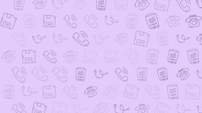 A light purple background featuring a repeating pattern of various communication-related line icons, including phones, messages, and other digital symbols, creating a modern and tech-inspired visual. - Powered by Shutterstock - Get 15% off with code: PIKWIZARD15