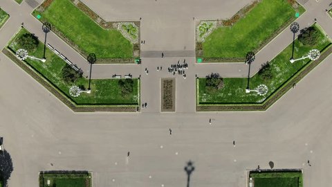 Aerial View of Friendship of Nations Fountain at VDNKh