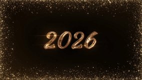 2026 New Year celebrate banner featuring dazzling shimmering golden glitter. Merry Christmas Happy New Year golden light effect fireworks in festive event celebrate New Year, holiday festival season - Powered by Shutterstock - Get 15% off with code: PIKWIZARD15