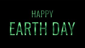 Happy Earth Day green text with cinematic blur animation in alpha channel. Perfect for Earth Day themed motion graphic contents. - Powered by Shutterstock - Get 15% off with code: PIKWIZARD15