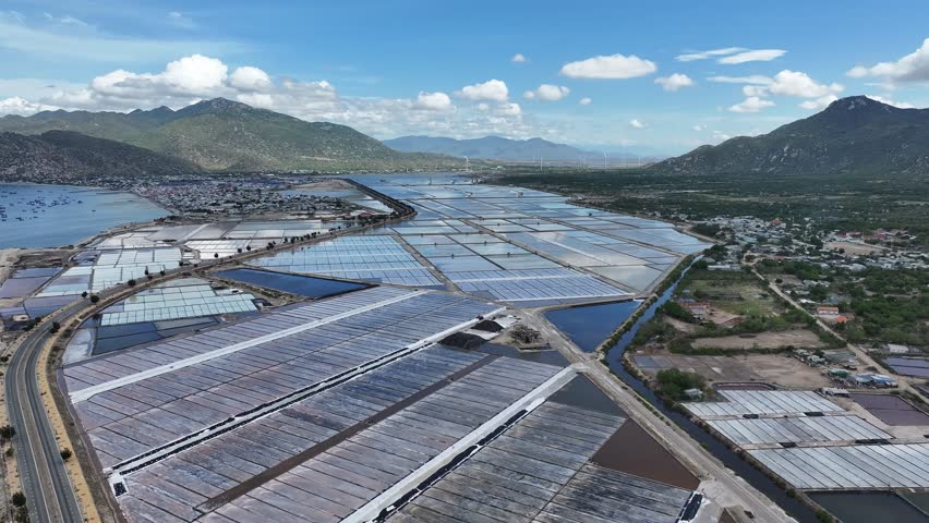 Original Drone Footage of Ca Na Salt Fields, Vietnam
