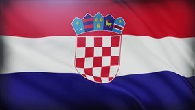 This video shows the national flag of Croatia with its distinctive coat of arms centered. The flag features horizontal stripes of red, white, and blue with the coat of arms in the center. - Powered by Shutterstock - Get 15% off with code: PIKWIZARD15