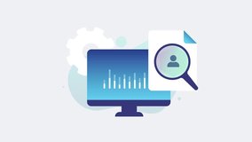 User profile search animation reveals CRM data discovery in smooth 15-second 2D motion graphic with clean blue gradients, seamless loop, and intuitive UI transitions for tech explainer videos - Powered by Shutterstock - Get 15% off with code: PIKWIZARD15