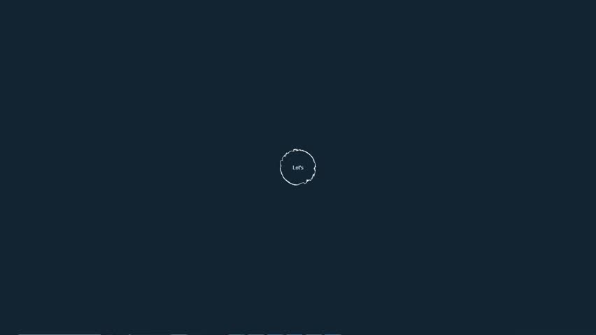 Animated 'Let's' text reveal with a red glitch effect.