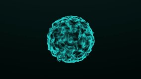 Glowing 3D sphere made of dynamic wireframe waves pulsating in dark space. Abstract digital motion background with futuristic energy flow for technology, data visualization projects. Seamless loop 4k. - Powered by Shutterstock - Get 15% off with code: PIKWIZARD15