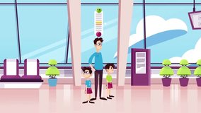 2D Animation: Businessman at Airport, Checking Phone, Waiting for Flight, Modern Travel, Global Connectivity, Professional Life - Powered by Shutterstock - Get 15% off with code: PIKWIZARD15