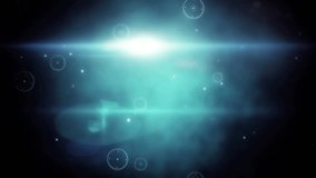 Central cyan flare pulsing, sending streaks, HUD bars and globe icons fading in to visualize data. Analytics, teal, neon, holographic, interface, cyber, radar - Powered by Shutterstock - Get 15% off with code: PIKWIZARD15