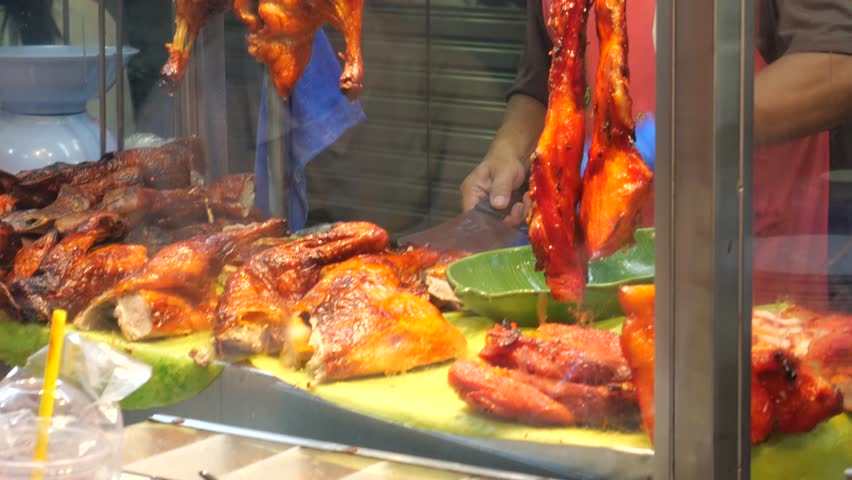 
Street food of Asian roasted duck
