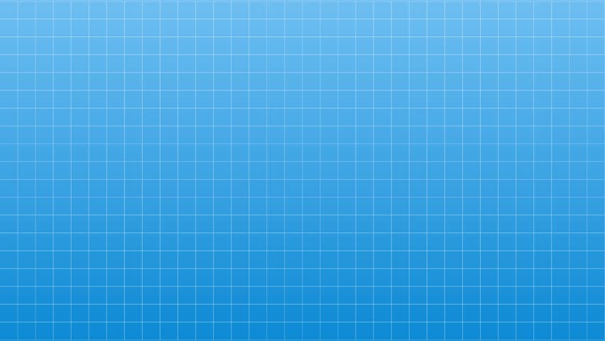 Animation of a moving blue background with white cells. Architectural technical grid of strokes for the plan. Blueprint paper graphic texture. Abstract loop backdrop pattern
