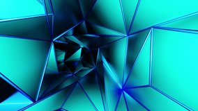 Seamless looping animation featuring a glowing cyan polygonal tunnel with smooth reflections and futuristic depth - Powered by Shutterstock - Get 15% off with code: PIKWIZARD15