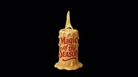 Magic of the Season – 3D Christmas candle animation with warm festive glow and melting wax effect. Perfect for Christmas intros, celebration videos, and holiday-themed motion design. - Powered by Shutterstock - Get 15% off with code: PIKWIZARD15