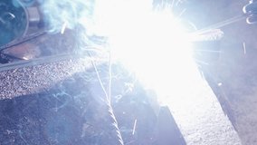 welding sparks ignite, arc melts heavy steel plate, intense torch heat melts thick metallic surface - Powered by Shutterstock - Get 15% off with code: PIKWIZARD15