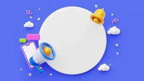 3d promotion announcement background with megaphone, notification and speech bubbles. Marketing sale social media advertising. - Powered by Shutterstock - Get 15% off with code: PIKWIZARD15