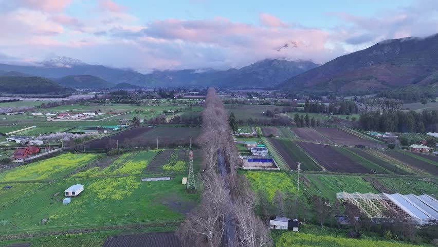 Ocoa snow mountains winter aerial landscape