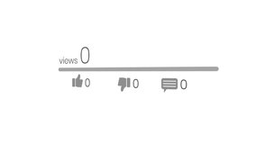 Views counter animation with like, dislike, and comment count increasing on white background - Powered by Shutterstock - Get 15% off with code: PIKWIZARD15