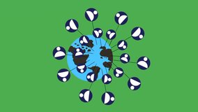 Global network connection animation with people linked around an Earth icon. Social network animation concept. People connected by internet - Powered by Shutterstock - Get 15% off with code: PIKWIZARD15