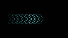 Glowing blue arrows animate smoothly across a black background, creating a dynamic, futuristic motion effect - Powered by Shutterstock - Get 15% off with code: PIKWIZARD15