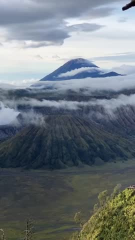 Panoramic View of Mount Bromo Volcano in East Java, Indonesia