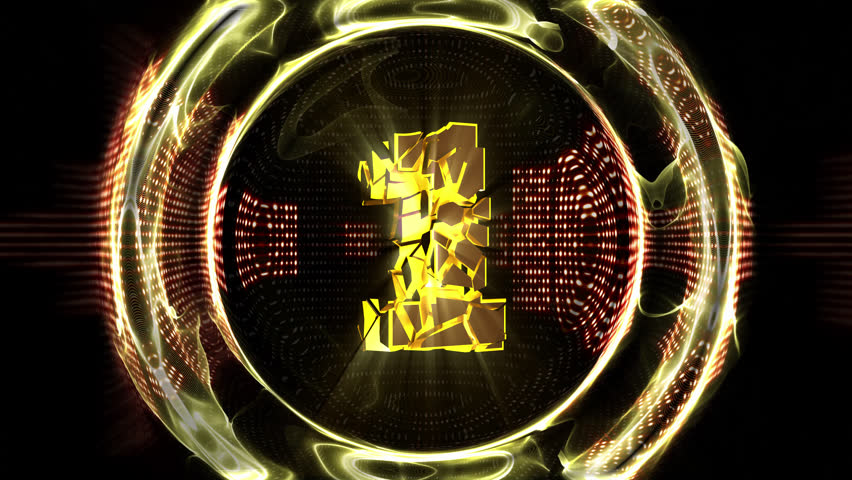Number 1 Explosive Top Ten Music WAVE Number Transition Animation on Alpha Channel, Loop
