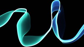 Glowing blue abstract wave motion, smooth flowing light ribbon animation on black background for modern visual design - Powered by Shutterstock - Get 15% off with code: PIKWIZARD15
